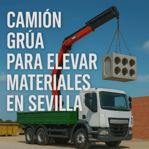 Camión grúa para elevar materiales en Sevilla