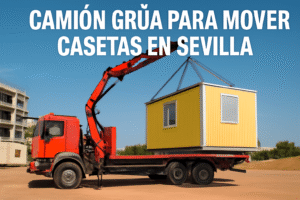 Camión grua para mover casetas en Sevilla