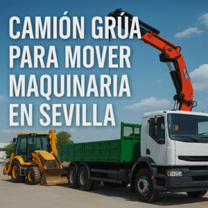 Camión grúa para mover maquinaria en Sevilla